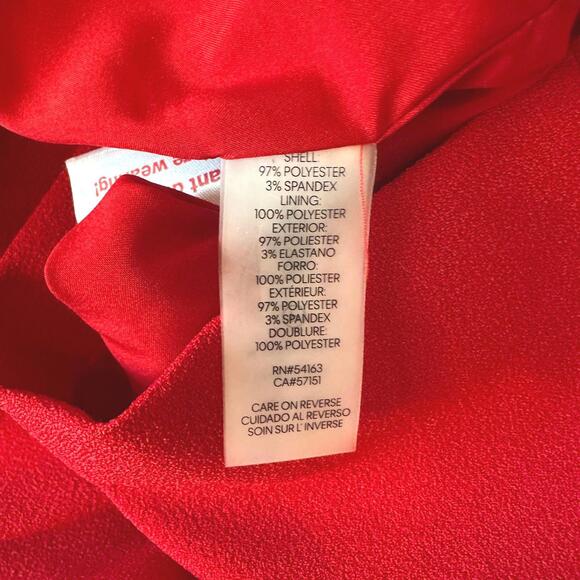 Karl Lagerfeld Red Dress with Ruffle Sleeves and Pearl Detail - Size 10 - Picture 5 of 5
